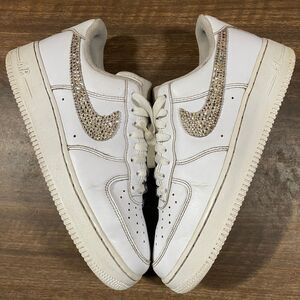 Size 9 - Women's Nike Air Force 1 '07 White - Custom Diamond Swoosh